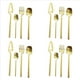 thumbnail image 1 of Juego de Cubiertos Mate, Vajilla de Acero Inoxidable, Juego de Cubiertos, Cuchillo, Tenedor, Cuchara, Juego de Vajilla, Juego de Fiesta (Dorado, 16 Piezas), 1 of 5