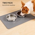 thumbnail image 5 of 8 Cup Stainless Steel Dog Bowls Set of 2 for Food and Water, Silicone Base Anti-Slip, Rust Resistant, Extra Thick Metal Bowls for Medium Dogs, 59oz, Gray, 5 of 6