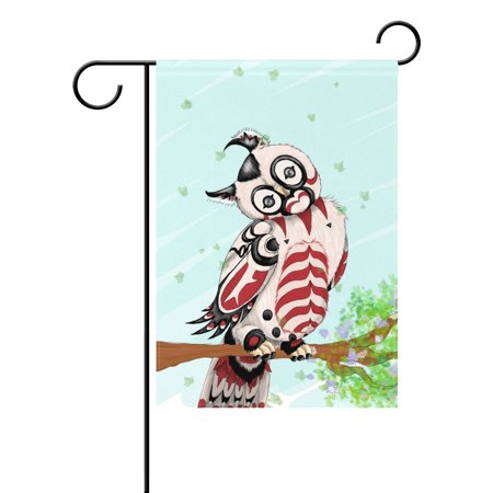 POPCreation Rainbow Owl Decorative Welcome Colorful Mulitcolor Bright Cute Garden Flag 28x40 inches