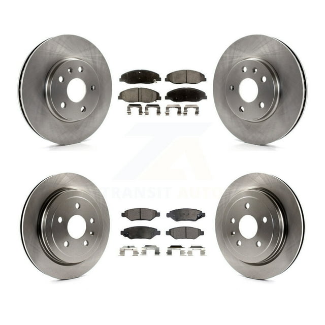 Transit Auto Front Rear Disc Brake Rotors and Ceramic Pads Kit for Car Cadillac CTS Without Heavy Duty Brakes K8T-100856