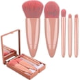 thumbnail image 1 of Portable Makeup Brush Set With Mirror Case 5pcs Professional Makeup Brushes, 1 of 5