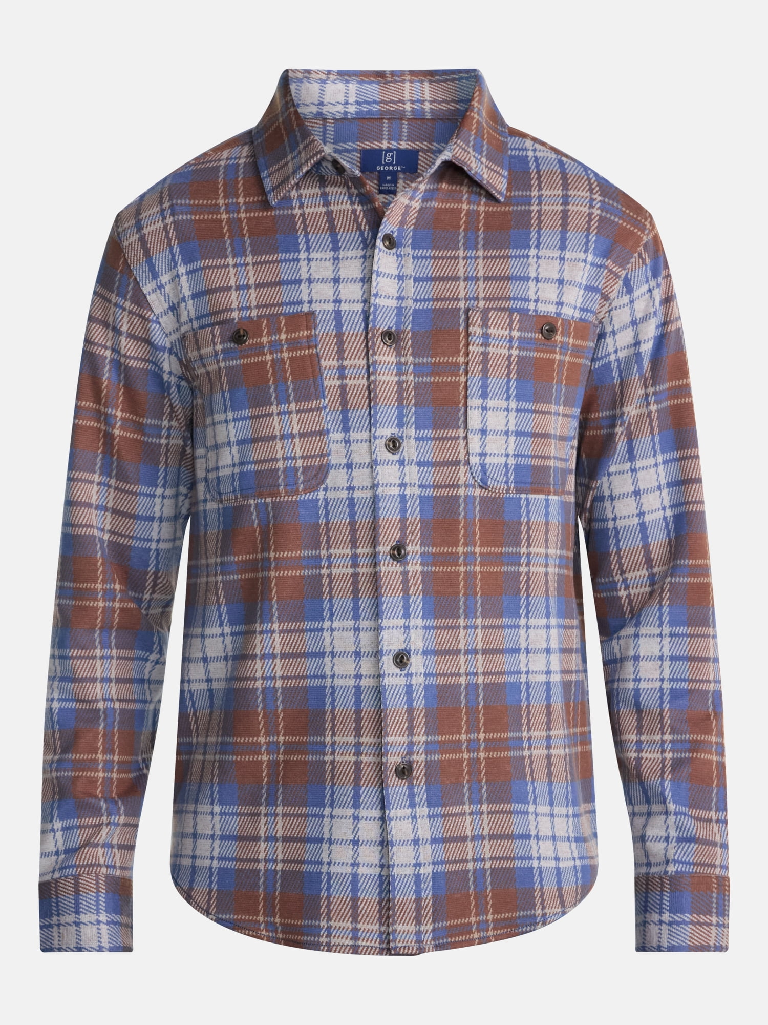 George Men's Knit Overshirt with Long Sleeves, Sizes XS-4XLT
