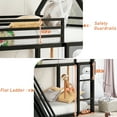 thumbnail image 4 of CITYLE Bunk Bed with Slide Twin over Twin, Metal House Bunk Bed for with Convertible Slide and Ladder, Low Bunk Bed for Bedroom, Floor Bunk Bed, Easy Assembly, Black, 4 of 7