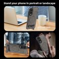 thumbnail image 6 of Magnetic for Samsung Galaxy S25 Edge PU Leather Case, Compatible with Magsafe, Built-in Invisible Stand, Premium Ultra Slim Adjustable Kickstand Protective Phone Case for Galaxy S25 Edge, Gray, 6 of 8