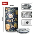 thumbnail image 4 of 20oz Coffee Tumblers Fall Pumpkins and Leaves Pattern Stainless Steel Vacuum Insulated Travel Tumbler Coffee Cups Mug with Lid and Straw with Cleaning Brush for Cold & Hot Drinks, 4 of 5