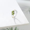thumbnail image 5 of Gem Stone King 925 Sterling Silver and 10K Yellow Gold Green Peridot and White Lab Grown Diamond Two Stone Crossover Women Ring (1.12 Cttw, Gemstone Birthstone, Size 5), 5 of 5