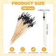 thumbnail image 3 of Uxcell 100-Pack Palillos de Cóctel, Palillos de Bambú Elegantes de 5 Pulgadas para Barbacoa [Negro, Perla], 3 of 6