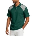thumbnail image 4 of Fabrcox Mens Short Sleeve Polo Shirts Collared Henley Men's Linen Shirts Lightweight Relaxed Fit Color Block Travel Outdoor Mens Golf Shirts Green XXXL, 4 of 7