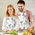 thumbnail image 3 of White Christmas Snowman Apron-Garden Aprons for Women with Pockets-Cotton Linen Waterproof Kitchen Cooking Gardening Aprons Adjustable for Kitchen,Cooking,BBQ and Salon 32"x27", 3 of 7