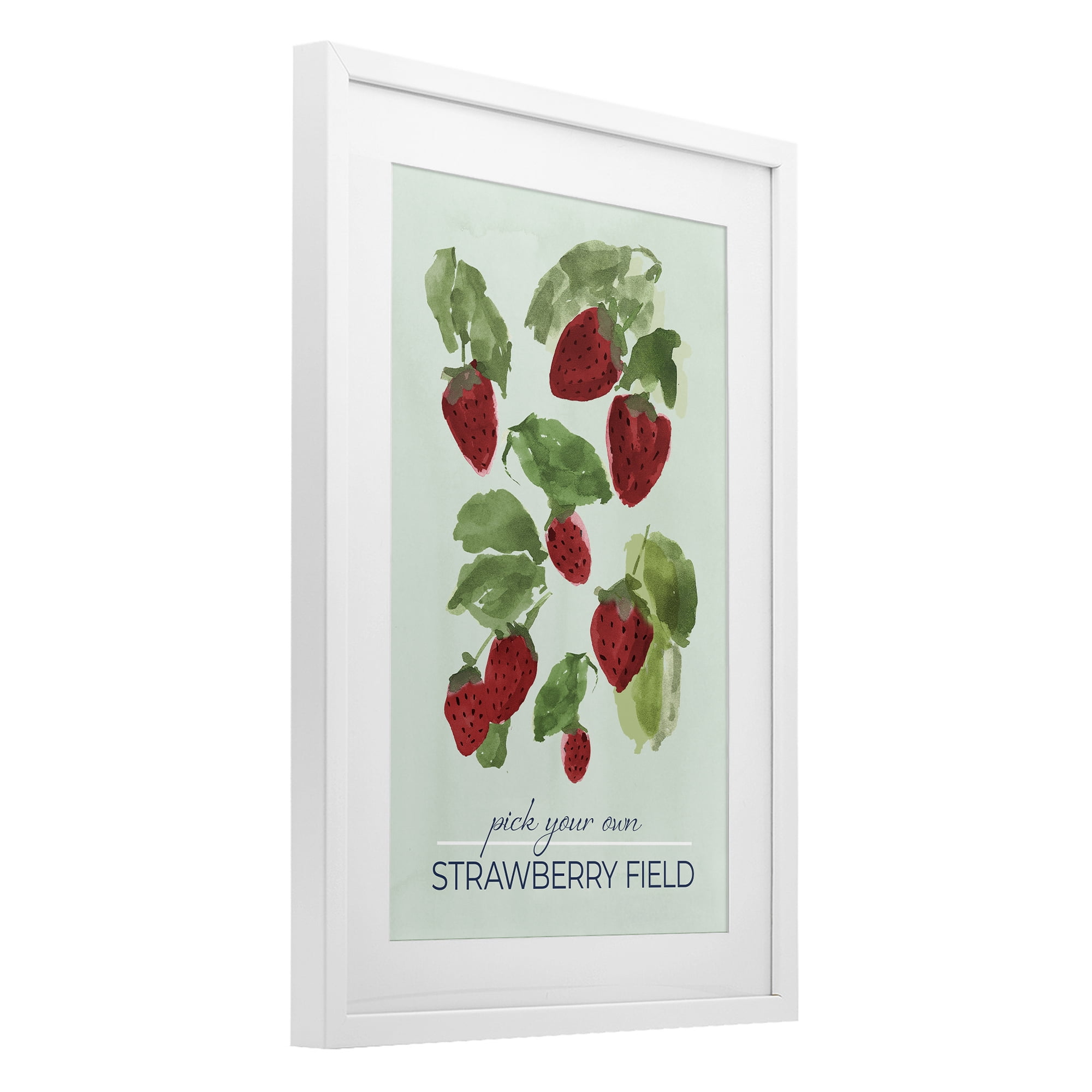 Stupell Industries Strawberry Field Pick Your Own White Framed Print Under Glass, design by Lucille Price