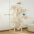 thumbnail image 3 of PawHut 81" Large Cat Tree w/ Scratching Posts, Cat Condos, Beds, Beige, 3 of 10