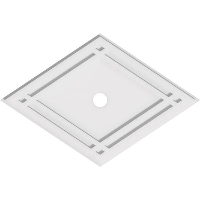 Ekena Millwork CMP28X18DD-02000 2 in. ID x 9.75 in. Rectangle Diamond Architectural Grade PVC Contemporary Ceiling Medallion