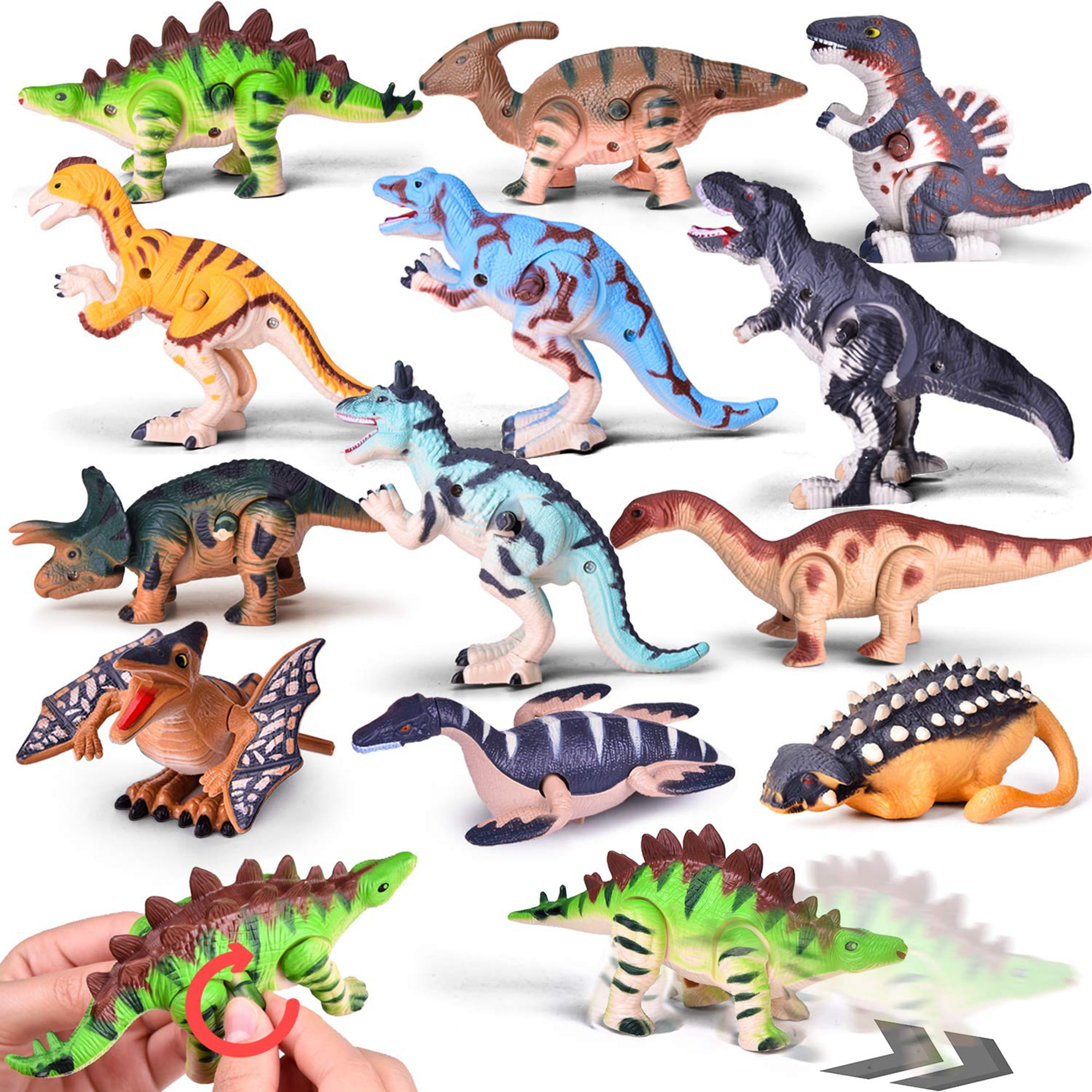 12 PVC Plastic Dinosaurs Play Toy Animals Action Figures Kids Party bag loot 