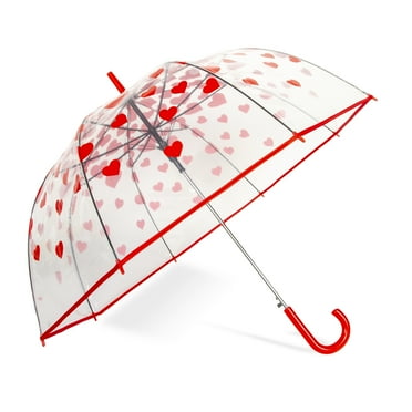Canopi 52" Auto Open Red Hearts Bubble Umbrella