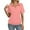Pink #003, variant on Womens Polo Shirts Short Sleeve Banded Bottom Business Tops Collared V Neck Casual Dressy Blouses Pink XL