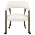 thumbnail image 2 of JESONVID Dining Chair with Casters Set of 4, Captain's Chair with Caster Dining Room Chairs with Rollers Curving Backrest Dinette Sets Poker Chair with Wheels Kitchen Table Rolling Chairs,Grey&White, 2 of 6
