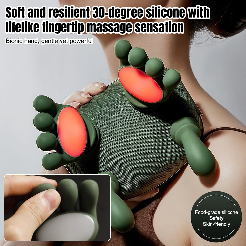 Shoulder and Neck Massager, Welan Neck Massager with Fingers, 4D Kneading Massage(Green)