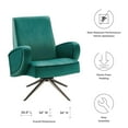 thumbnail image 4 of Armchair Swivel Accent Chair, Teal Blue, Velvet, Modern Contemporary, Living Lounge Cafe Room Hotel Lobby Hospitality, 4 of 8