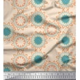 thumbnail image 1 of Soimoi White Rayon Crepe Fabric Sun Mandala Print Fabric by Yard 46 Inch Wide, 1 of 3