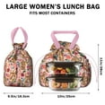 thumbnail image 5 of Dogs with Flowers Drawstring Lunch Bag Women - Drawstring Lunch Bag Insulated for Work Office - Stain-Resistant Large Lunchbags for Women with Multi-Pockets, 5 of 6