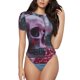 thumbnail image 1 of Fotbe Gothic Red Skull Cemetery Body de Mujer con Cuello Redondo y Mangas Cortas, Sin Mangas Ajustado, Suave, Cómodo y Básico-X-Large, 1 of 7