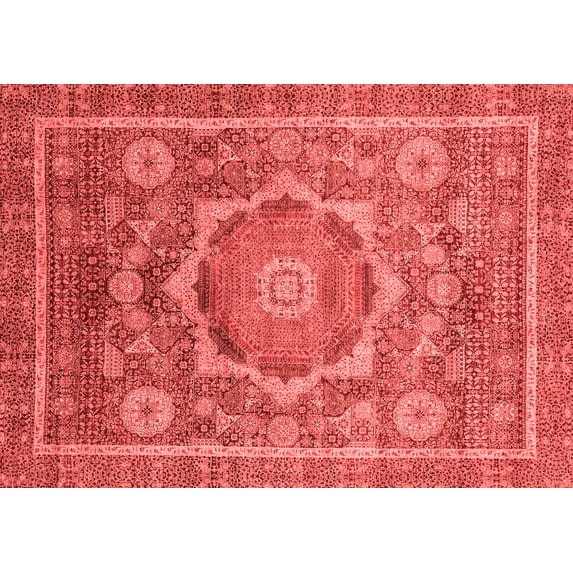 Ahgly Company Indoor Rectangle Abstract Red Modern Area Rugs, 2' x 3'