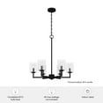 thumbnail image 7 of Hunter - Kerrison 6-light Natural Black Iron, Large Chandelier, Dimmable, Candle Shaped, for Bedrooms, Dining, Living Rooms - 19534, 7 of 7