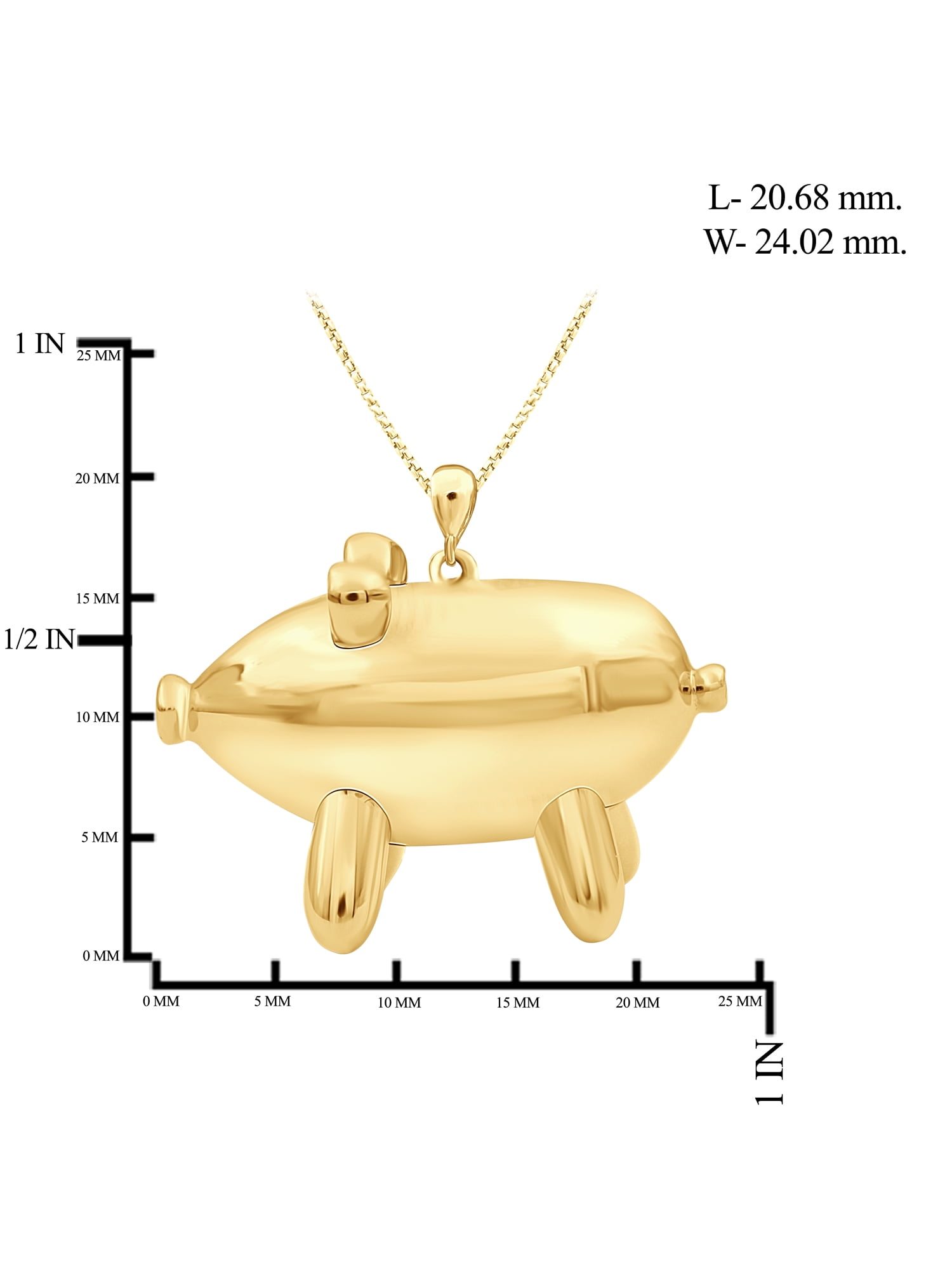 Silver Chain Necklace for Women – 14K Gold Plated Silver Pig Necklace – Chic, Stunning Silver Statement Necklace Gifts by JewelersClub