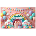 thumbnail image 3 of Yatrandify Colorful Design Birthday Banner Rainbow Theme Polyester Material Celebration Backdrop for Birthday Party Kids Event Indoor Decoration, 3 of 7