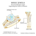 thumbnail image 5 of Rosec Jewels Solitaire Ethiopian Opal Ring Set with Moissanite for Women (AAA Grade), 18K Yellow Gold, US 6.00, 5 of 9