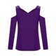 thumbnail image 5 of Blusas Para Mujer Blusas Con Hombros Descubiertos Cuello en V Cremallera Manga Larga Top Sólido Con Diamantes de Imitación Odeerbi  ODB185934, 5 of 8