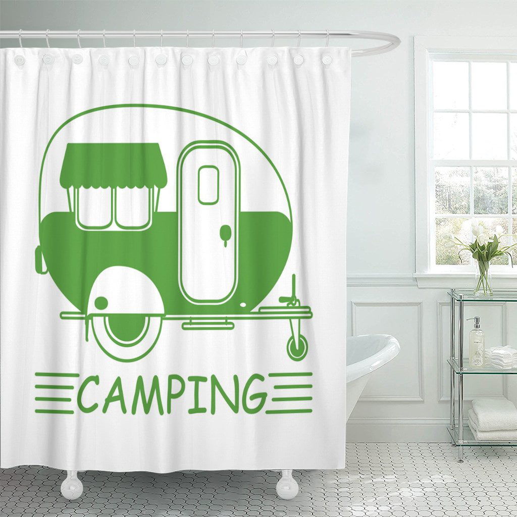 PKNMT Retro Simple Camper and The Words Camping Caravan Vintage Shower ...