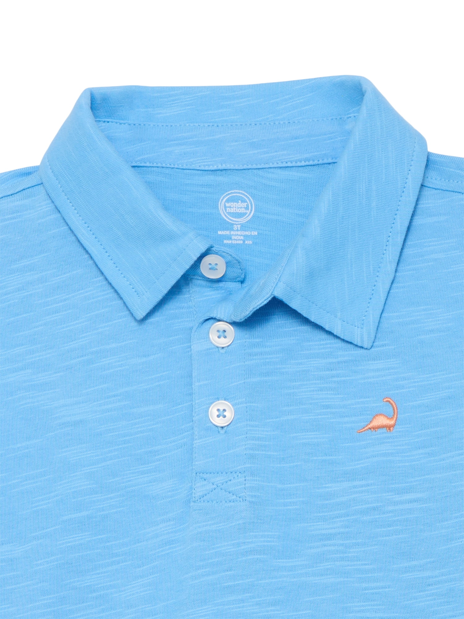 Wonder Nation Toddler Boys Cotton Polo Shirt with Short Sleeves, Sizes 12M-5T