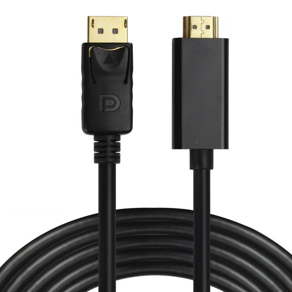 axGear DisplayPort to HDMI Ultra HD 4K Cable 6 Feet 3D Audio Video Converter 6Ft