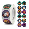 thumbnail image 3 of CAROOTU Halloween Stickers Roll Colorful 500-Count Stickers Round Seals Stickers for Cards Gift Envelopes Box, 3 of 7