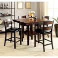 thumbnail image 2 of Furniture of America Berkshire Wood 5-Piece Counter Dining Set in Brown Cherry, 2 of 4