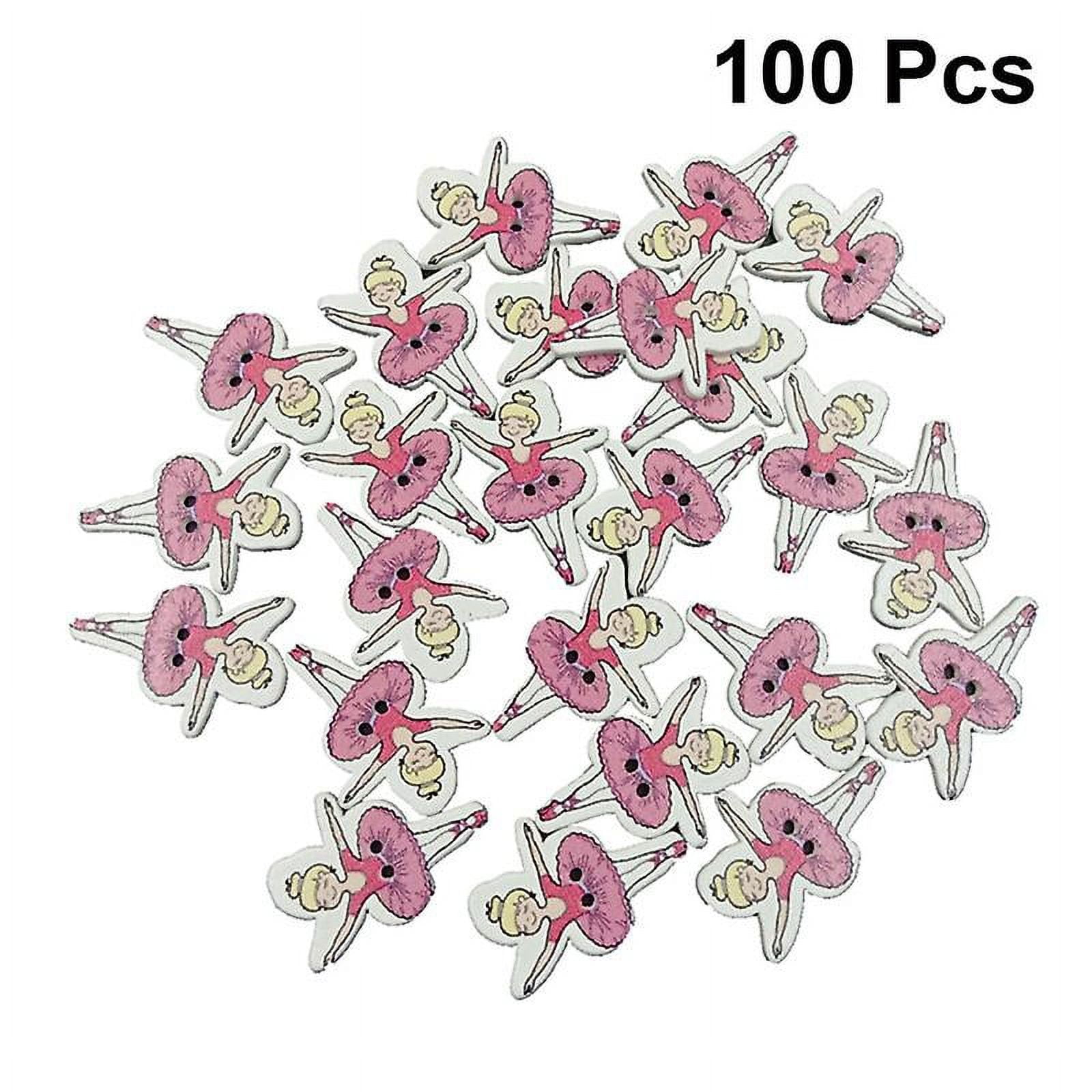 100pcs Cute Wooden Buttons