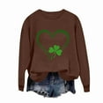 thumbnail image 4 of FDGIU ‌‌‌‌Women's Saint Patrick's Day Sweatshirt - Long Sleeve Green Shamrock Print Crew Neck Pullover, 4 of 6