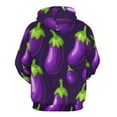 thumbnail image 6 of Eggplant Regular Fit Hoodie, Sporty Pullover Hooded Sweatshirt for Men Women L, 6 of 6