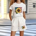 thumbnail image 2 of SELONE Girls Summer Outfits 2 Piece Sets Stars and Stripes Big Kids Wear T Shirts and Shorts 4th of July Clothing, 2 of 5