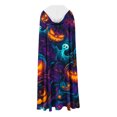 thumbnail image 4 of Pincandy Unisex Halloween Costume Hooded Poncho Cloak Funny Spooky Pumpkin Graphic Cape Party Outfit for Women and Men, 4 of 6