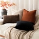 thumbnail image 4 of ZAHAZOHO Paquete de 2 Fundas de Almohada Decorativas de Textura Suave para Sofá, 18x18 Pulgadas, Naranja, 4 of 7