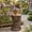Dark Gray + Teak, variant on Christopher Knight Home Large Outdoor Side Table, Woven Rope Patio End Table, Dark Gray + Teak