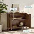 thumbnail image 4 of Walker Edison Traditional 44" Entryway Accent Cabinet - Dark Brown Oak, 4 of 12