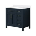 thumbnail image 5 of Ove Decors Tahoe 36 in W x 21 in D Midnight Blue Bathroom Vanity with Bombay White Marble Countertop and Mirror, 5 of 16
