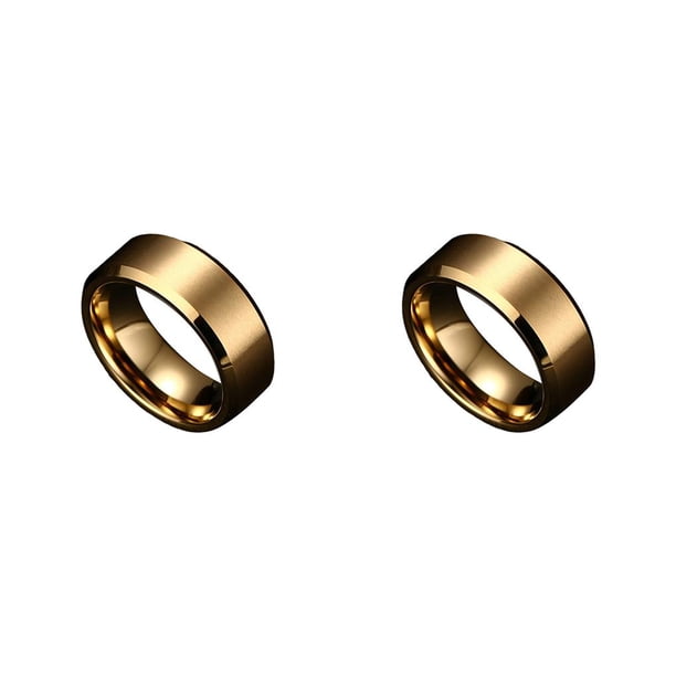 Qarigey Anillos para parejas Unisex de acero inoxidable, joyería sencilla para novia, portátil, esposa, marido, regalos, accesorios, tamaño 6 Tamaño 9 2piezas Qarigey CBP214041