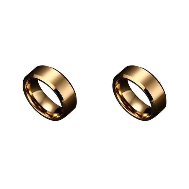 Minnieouse Anillos de banda Unisex de acero inoxidable, joyería para fiesta de boda, novios, novias, esposa, marido, regalos de aniversario, Type1 NO1