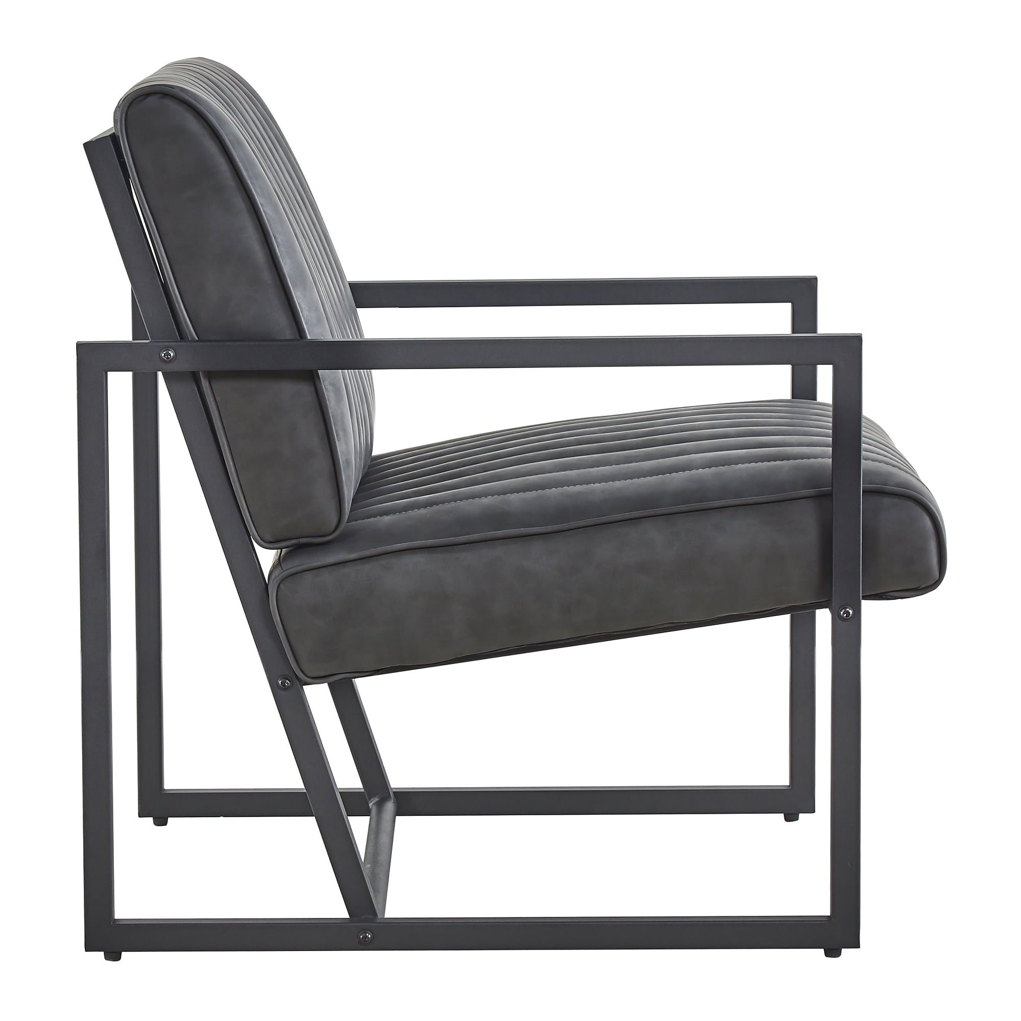 Kadyn Arm Chair, Single Sofa Chairs for Bedroom, Fabric Armchair for Living Room, Dark Grey
