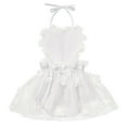 thumbnail image 2 of OBEEII Baby Girl's 1st Birthday Lace Tulle Romper Toddler Baby Girls Princess Tutu Dress First Birthday Photography Clothes With Headband 6-12 Months White flowers, 2 of 6