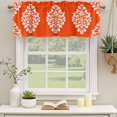 thumbnail image 3 of Baroque Red Valances for Windows, Decorative Rod Pocket Window Valance Curtains, Vintage Damask Classic Floral Short Curtain Drapes for Kitchen/Bathroom/Living Room, 2 Panels, 60" W x 18" L, 3 of 8